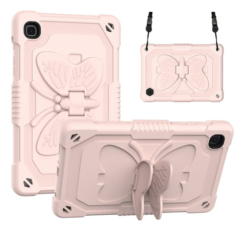 Funda Para Galaxy Tab A7 Lite T220 Rudo + Correa Mariposa