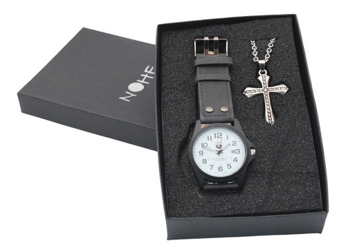 Reloj Hombre, Estuche, Set Elegante De Regalo, Cruz