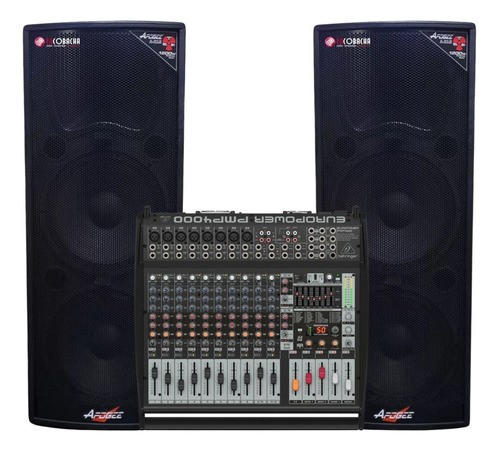 Consola Activa Behringer Pmp4000 + 2 Torres Apogee A215