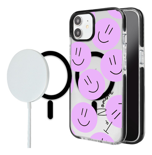 Funda Para iPhone Magsafe Su Nombre Feliz Caritas Para Mujer