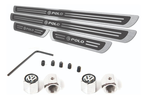 Tapas Cubre Valvula + Zocalos P/ Volkswagen Polo Black