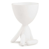 Vaso Vasinho Bob Cachepot Decorativo Modelo Sentado Grande Cor Branco Sentado Mão Ao Lado