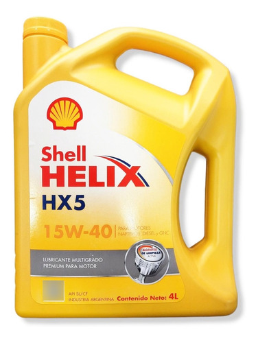 Aceite Shell Helix Hx5 15w-40 4 Litros Mineral