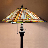 Cotoss Tiffany - Lmpara De Pie Para Sala De Estar, 2 Luces,