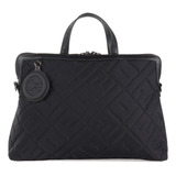 Bolsa Porta Laptop Cloe Para Mujer Textil Acolchada Charm Color Negro