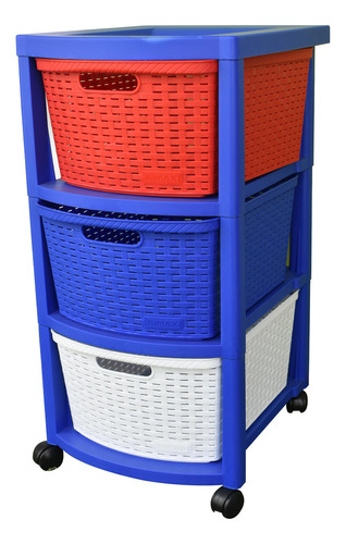 Cajonero Infantil 3 Gavetas Azul 39x33x66 Cms Rimax