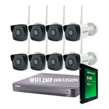 Kit Seguridad Hikvision Dvr 16 + 8 Camaras Wifi 2mp + Disco