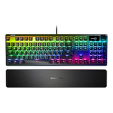 Teclado Gamer Steelseries Apex 7 Qwerty Inglés Us Color Negro Con Luz Rgb