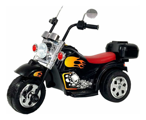 Moto Motinho Elétrica Infantil Tipo Harley Bateria 6 V Preta Cor Preto