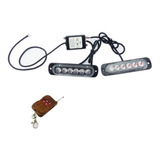 Luz 6 Led Strobo Kit X 2 Unidades Con Control Remoto, 12volt