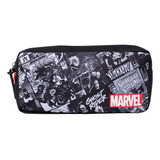 Cartuchera Escolar Para Hombre Marvel Comic Negro Color 6cc