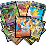 Tarjetas Pokémon - Lote Surtido De 50 Cartas Con V Garanti.