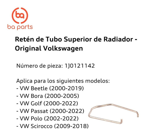 Retn De Tubo Superior De Radiador 1j0-121-142 Foto 2