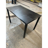 Mesa Cuadrada 124cm X 70cm Comedor + Cuatro Sillas Negras