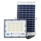 Refletor Solar Led 200w Placa Bateria Prova Dágua Luminária