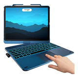 Funda Para iPad 12.9 Pro Con Teclado Tactil Azul