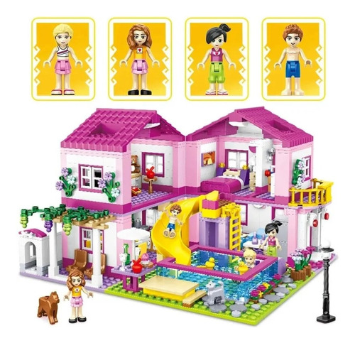 Bloco Montar Villa Verão Serie Vila Princesa Ury Estilo Lego