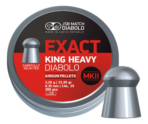 Diabolos Jsb Exact King Heavy Mkii 6.35mm X 300 33.95 Grains