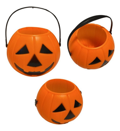 Pack X 3 Cubo De Calabaza Mediano De Halloween