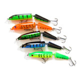 Pack 5 Señuelos De Pesca Minnow Articulados Estilo Rapala