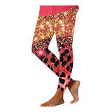 Leggins Q Para Mujer Con Estampado Brillante De Leopardo Con