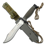 Cuchillo Bowie Supervivencia 36cm Campismo Rescate