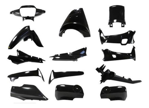 Kit Plasticos Honda Wave Nf100 14 Pcs Negro Okinoi