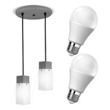 Colgante Moderno Plástico Polipropileno Techo Interior Color Gris Lámpara Led Luz Día Fría 12w Blanca 6500k