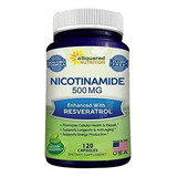 Nicotinamida Con Resveratrol Antioxidante  120 Cápsulas