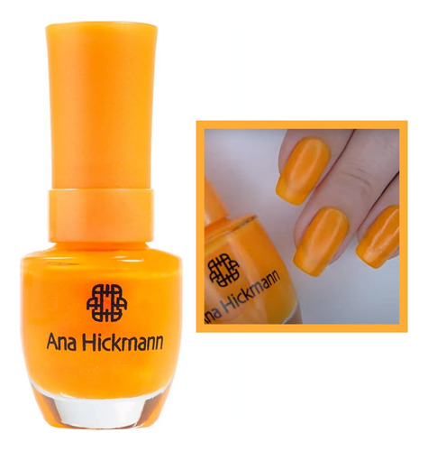 Esmalte Neon Laranja Com Glitter Ana Hickmann Magic Neon