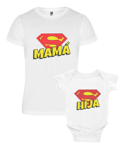 Polera Mamá E Hija, Super Mamá - Super Hija