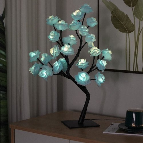 Lámpara De Mesa Con Forma De Árbol De Flores, Decoración Nav