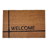 Felpudo Coco Entrada Casa 40x60 Grande Welcome Lineas