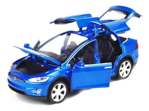 1:32 Tesla Model X90 Alloy Pull Back Car Con Luz Led Y Sonic