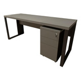 Mesa Escrivaninha Reta Industrial 170cm Pés Metal