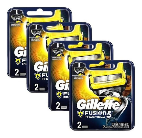 Kit Carga Gillette Fusion Proshield 8 Unidades