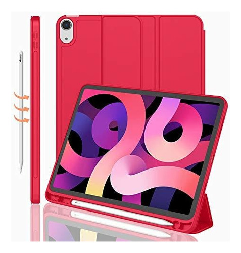 Funda Flip Cover Para iPad Air 4ta Gen 10.9 Rojo