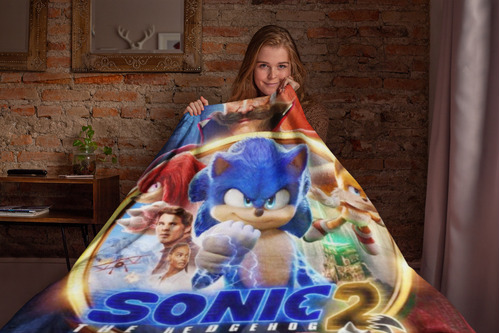 Roupa De Cama Lençol Solteirão 2 Peças Sonic Presente Gamer