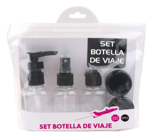 Set Botellas Dispensadoras Para Viaje 5 Piezas