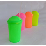 Vaso Milkshake 330cc Reutilizable Sorbete Tapa X 35un Fluo