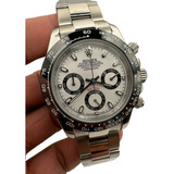 Reloj Premium Rolex Daytona Blanco Cuarzo Acero Inoxidable 