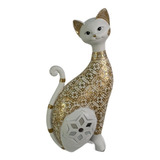 Figura Decorativa Gato Golden White Ii