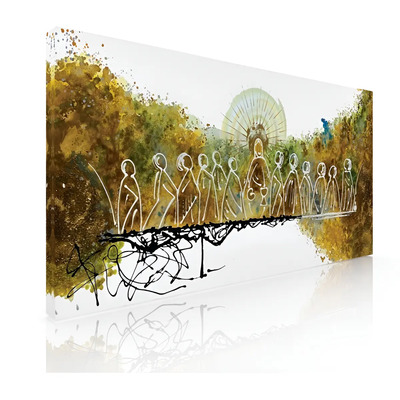 Cuadro Decorativo, Para Comedor, Última Cena Abstracta Color Bastidor Armazón Canvas | Meses sin interés