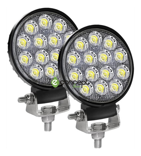 Caja X 2 Faros Reflector Led 41w Negro 12v/24v Para Tractor