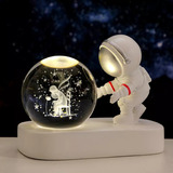 Decoración De Luz Nocturna Con Bola De Cristal De Astronauta Estructura Little Prince Rose