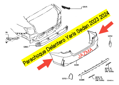 Parachoque Trasero Yaris Sedan 2023 2024 Original Toyota Foto 7