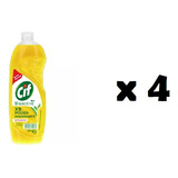 Detergente Cif Active Gel Limón Concentrado  750 ml X 4 Unid