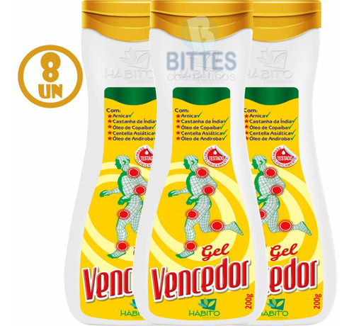 8 Kit Gel Vencedor Arnica Habito Cosméticos Atacado