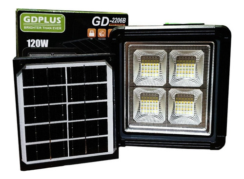 Kit Foco Led 120w Portatil Solar Recargable Emergencia Usb