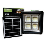 Kit Foco Led 120w Portatil Solar Recargable Emergencia Usb